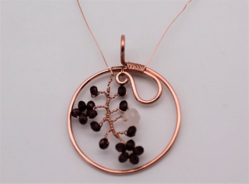 Abby Hook's Jasmine Pendant - Attach the vine, Contemporary Wire Jewelry, Coiling, Coiling Wire, Wire Coiling, Loops, Wire Loop, Wrapped Wire Loop, coil the wire around the frame
